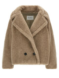 Max Mara Beige Alpaca Leather Coat