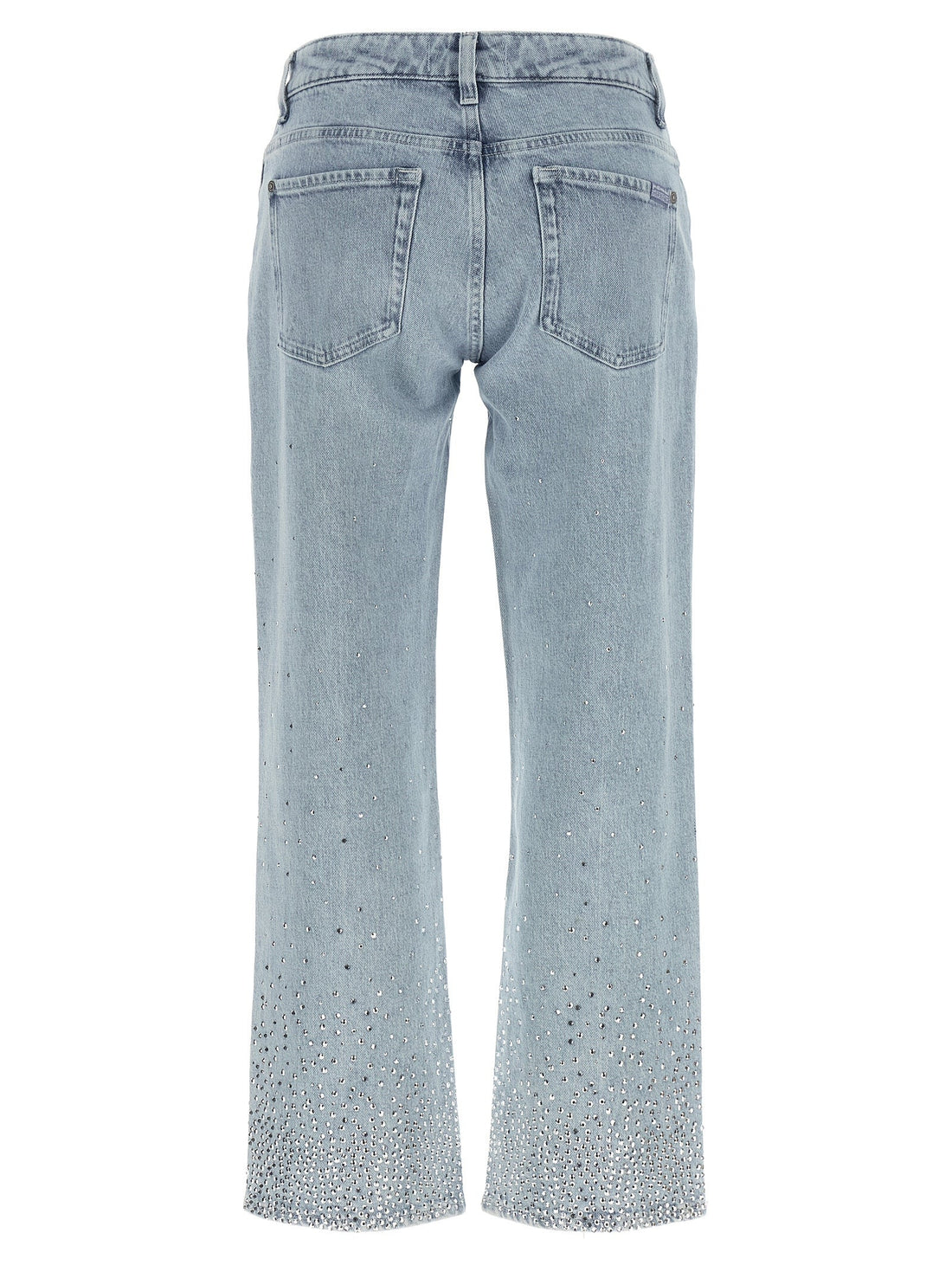 7 For All Mankind Blue Cotton Straight-Leg Jeans