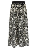 Max Mara Bicolor Cotton Flared Pants
