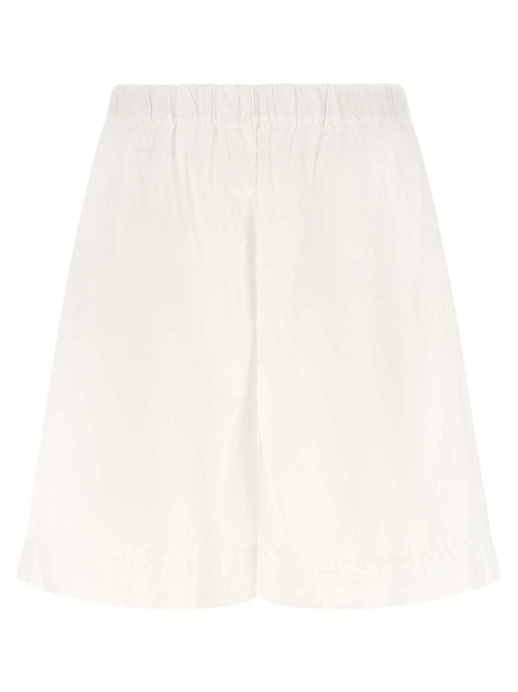XACUS White Cotton Bermuda Shorts
