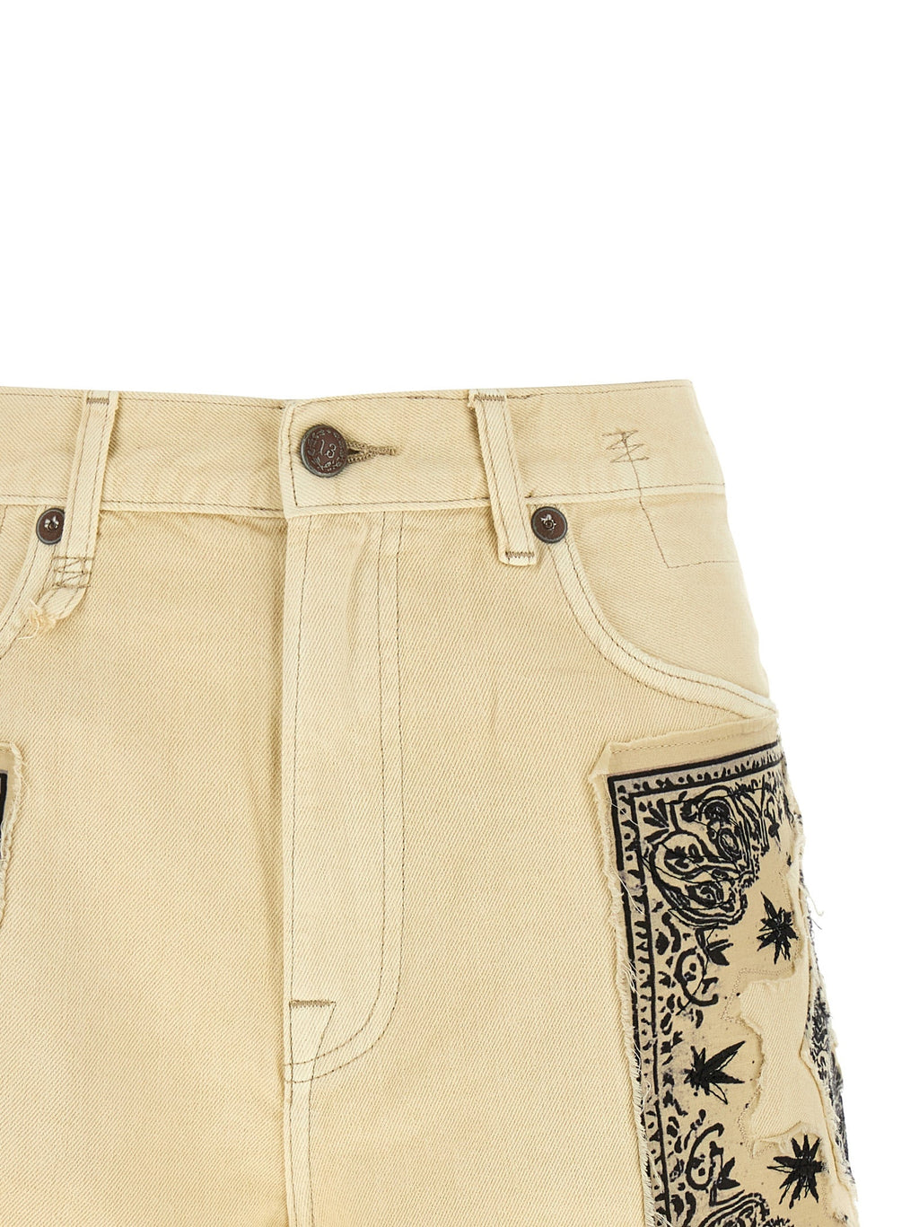 R13 Beige Cotton Bermuda Shorts