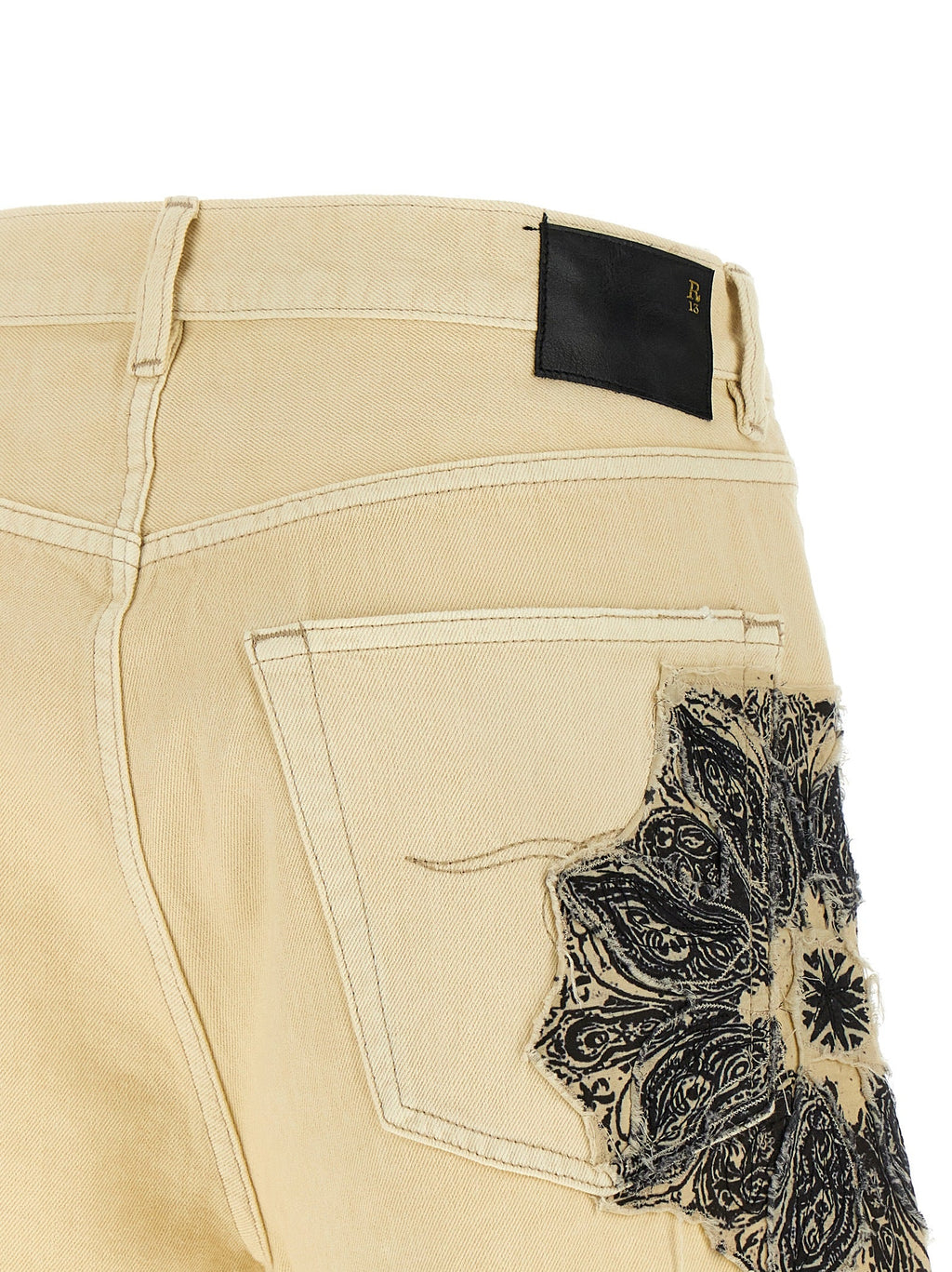 R13 Beige Cotton Bermuda Shorts