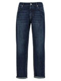 Brunello Cucinelli Blue Cotton Straight-Leg Jeans