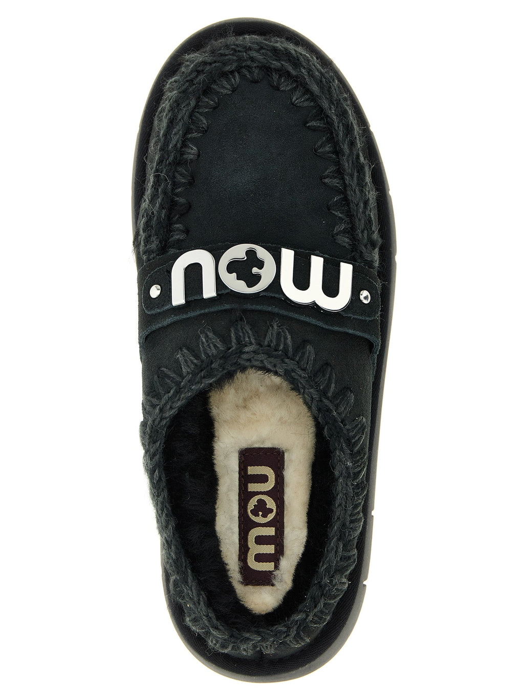 Mou Black Lamb Leather Clogs