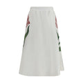 FARM RIO White Linen Midi Skirt