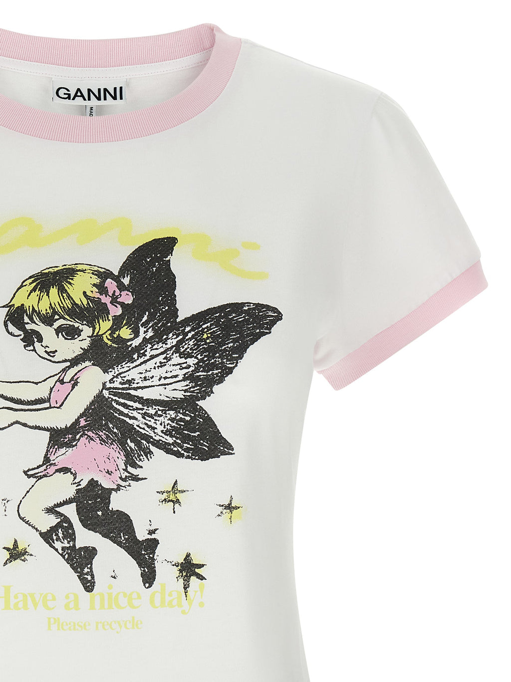 Ganni White Organic Cotton T-Shirt