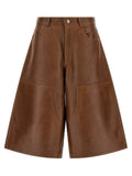 Haikure Brown Lambskin Bermuda Shorts