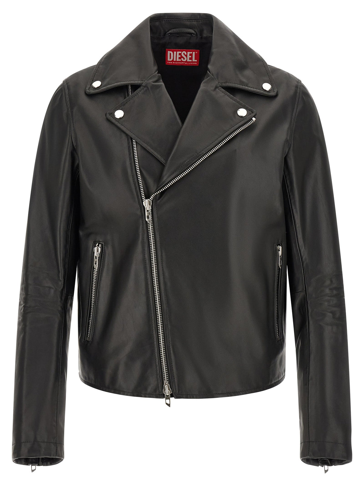Diesel Black Cowhide Leather Jacket