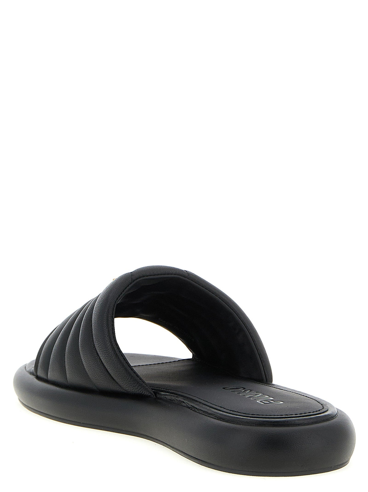 PINKO Black Lambskin Slides