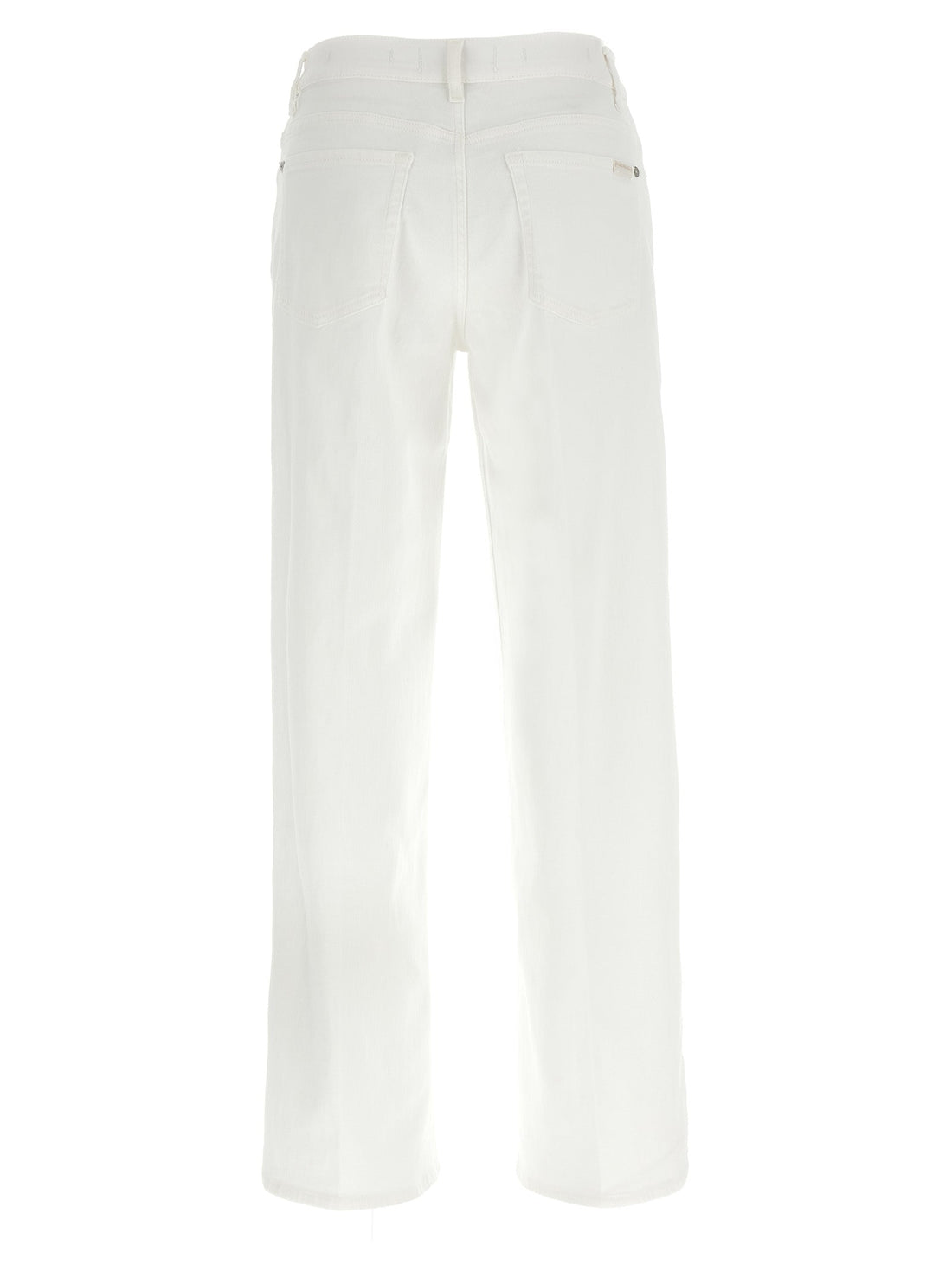 7 For All Mankind White Cotton Straight-Leg Jeans