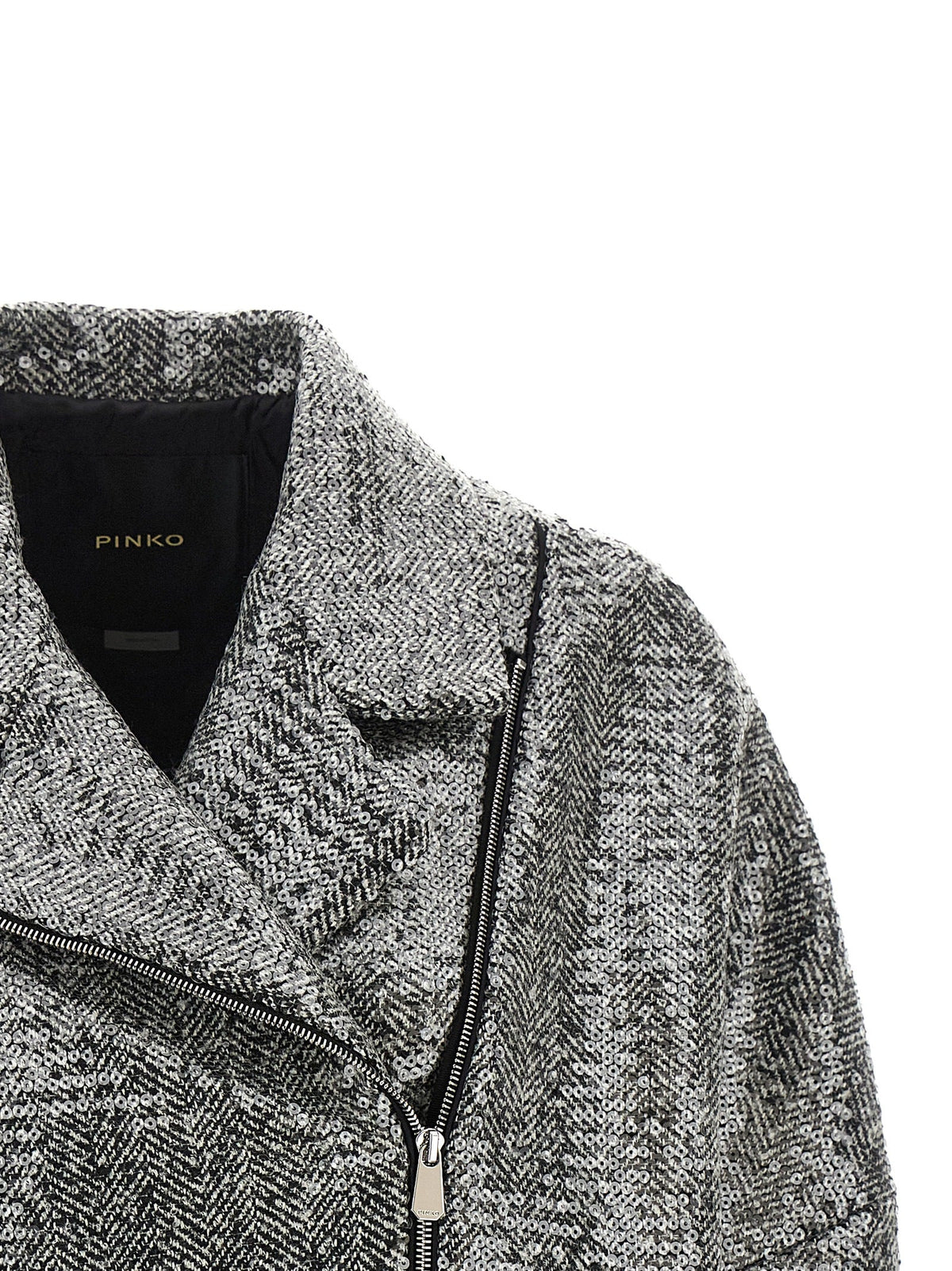 PINKO Silver Polyester Bomber