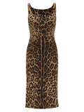 Dolce & Gabbana Brown Silk Midi Dress