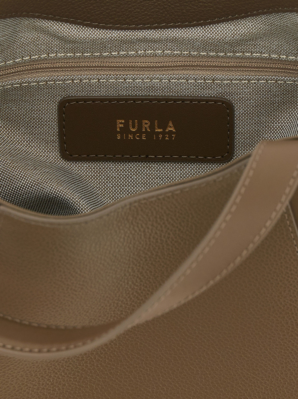 Furla Gray Calfskin Tote Bag
