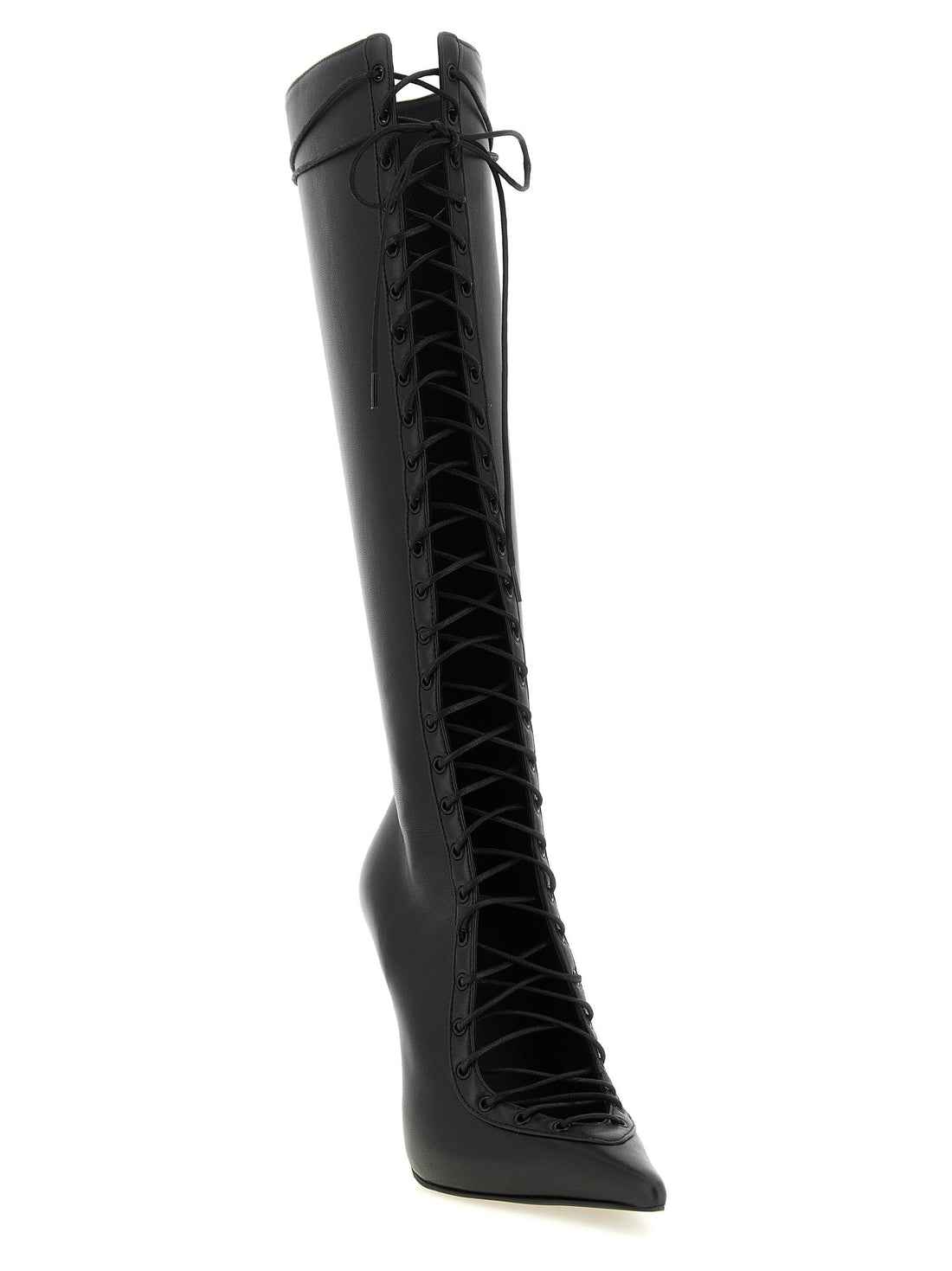 LE SILLA Black Lamb Leather Over The Knee