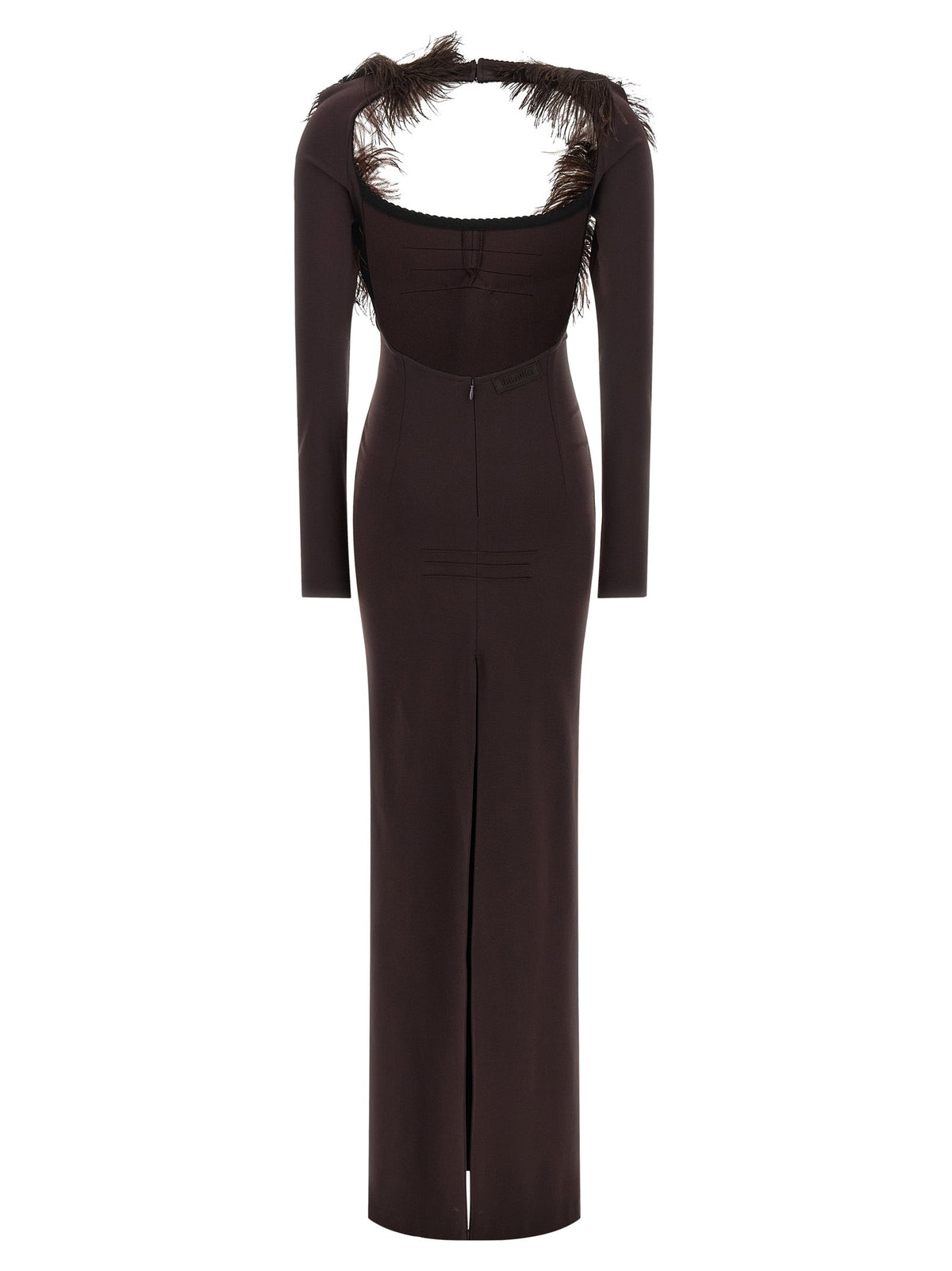 The Attico Brown Viscose Long Dress