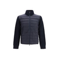 Moncler Blue Wool Oves Aries Full-Length Jacket