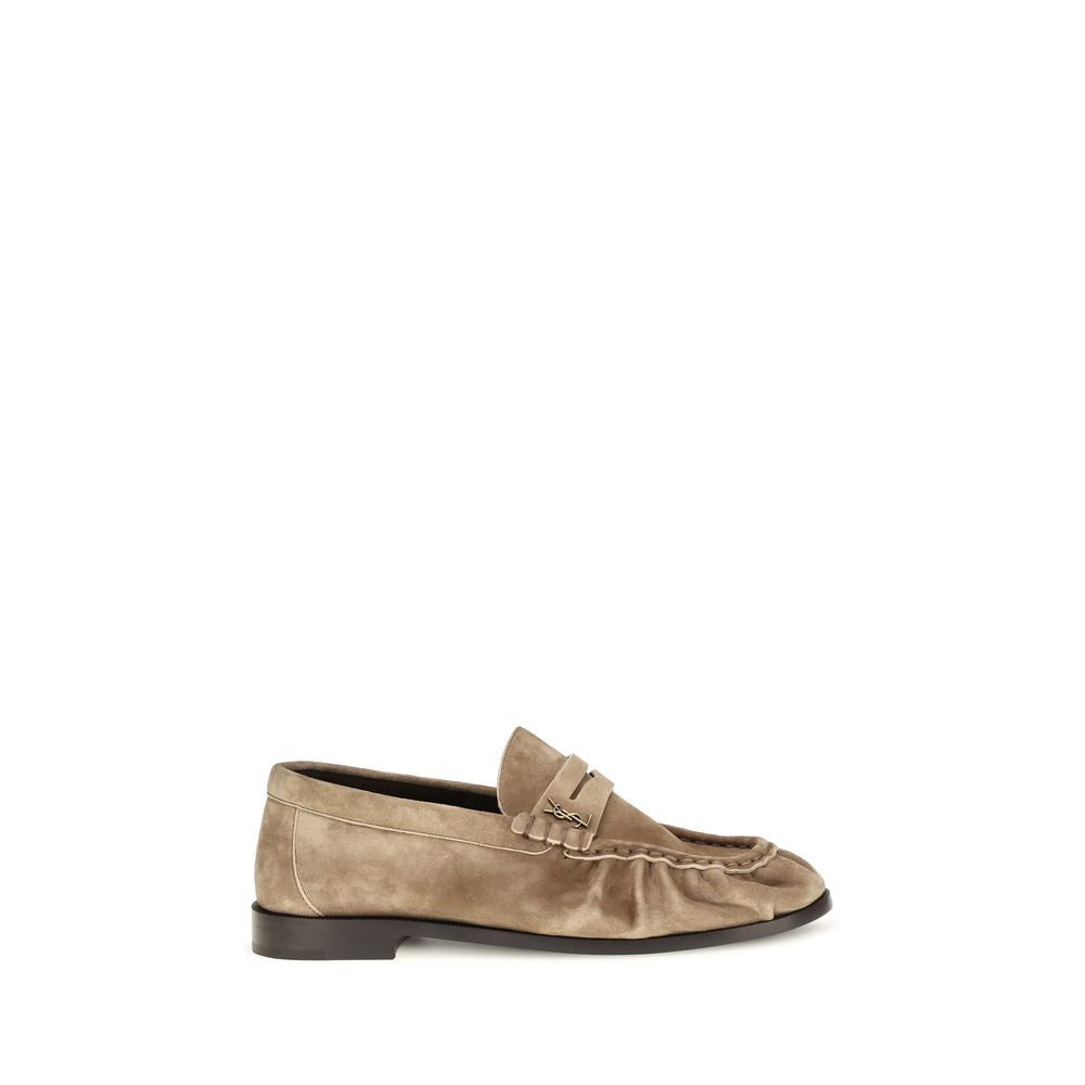 Saint Laurent Beige Calf Leather Bos Taurus Slip-On Loafers