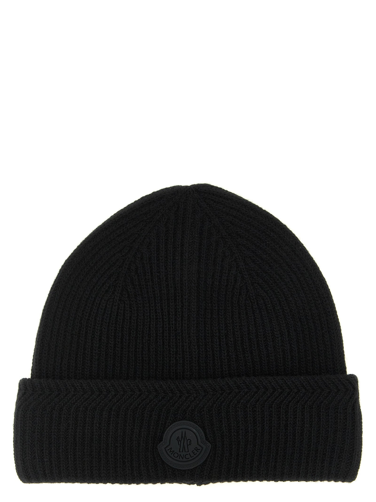 Moncler Black Virgin Wool Beanie