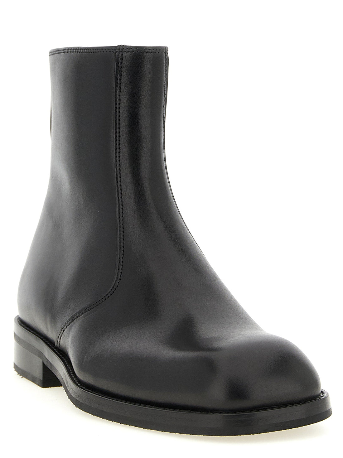 Lemaire Black Lamb Leather Ankle Boots