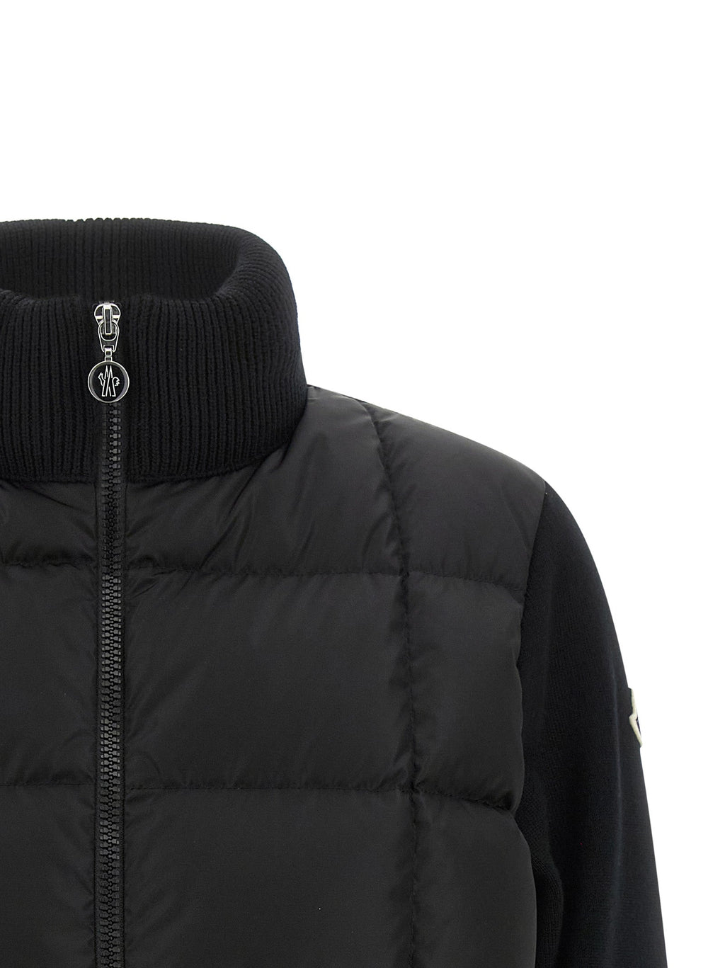 Moncler Black Virgin Wool Cardigan
