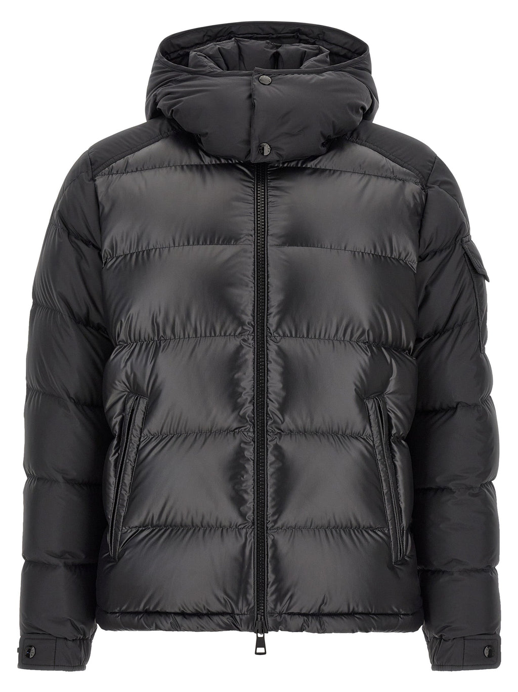 Moncler Black Polyester Full-Length Jacket