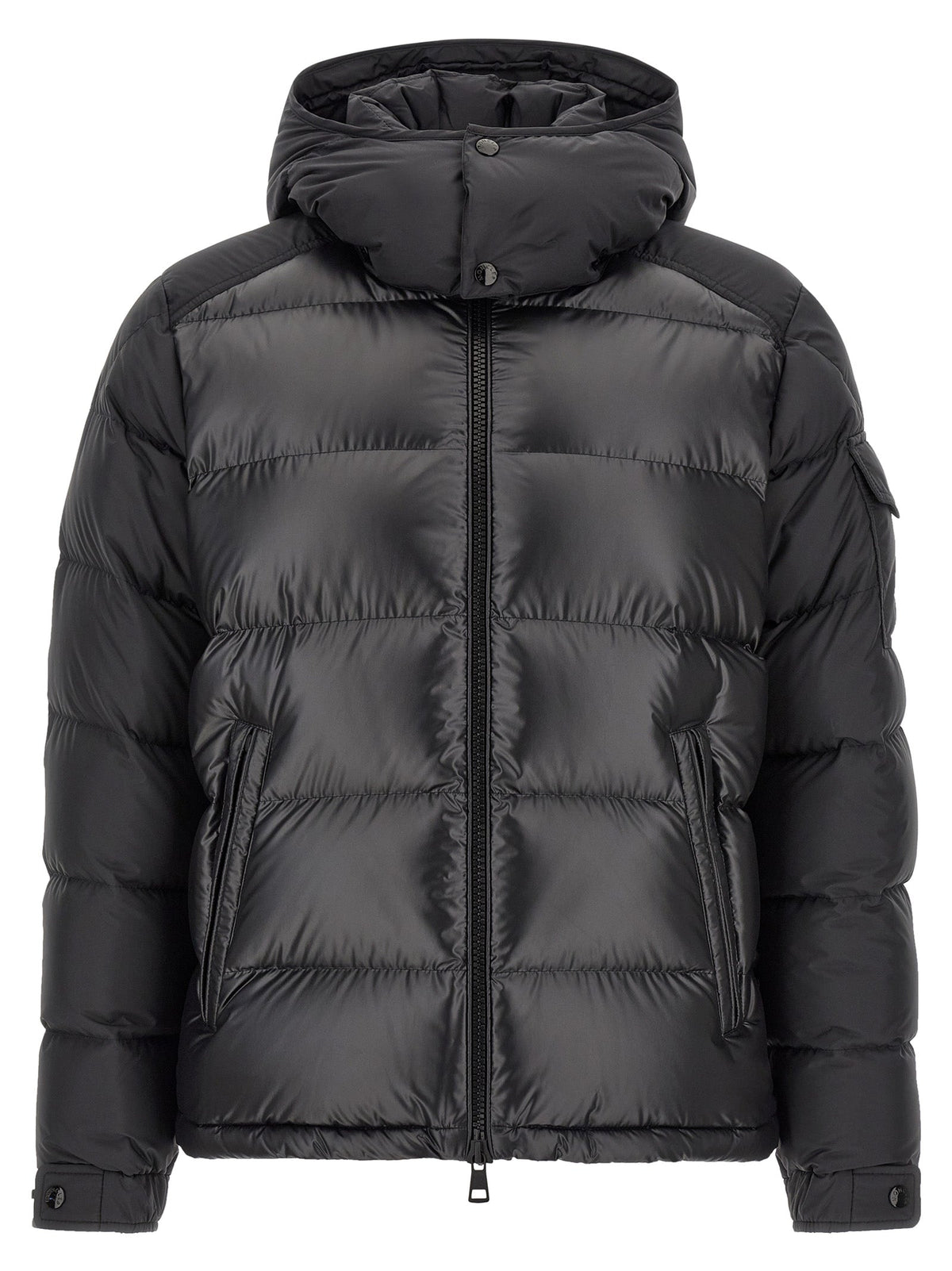 Moncler Black Polyester Full-Length Jacket