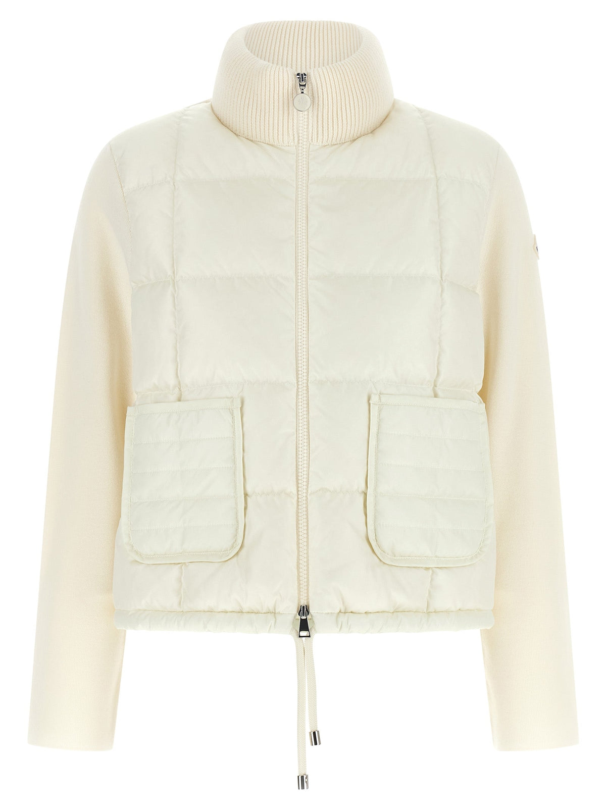 Moncler White Virgin Wool Full-Length Jacket