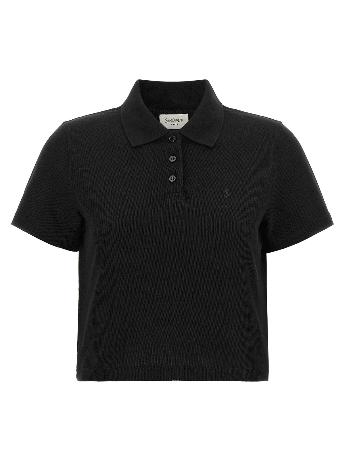 Saint Laurent Black Cotton Polo Shirt