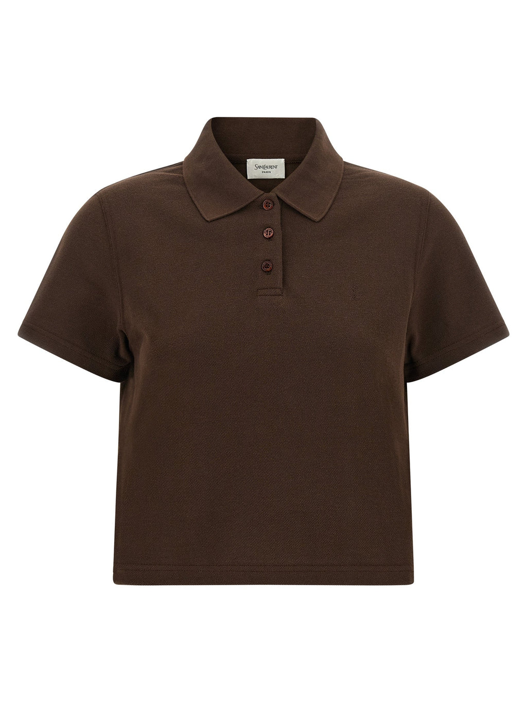 Saint Laurent Brown Cotton Polo Shirt