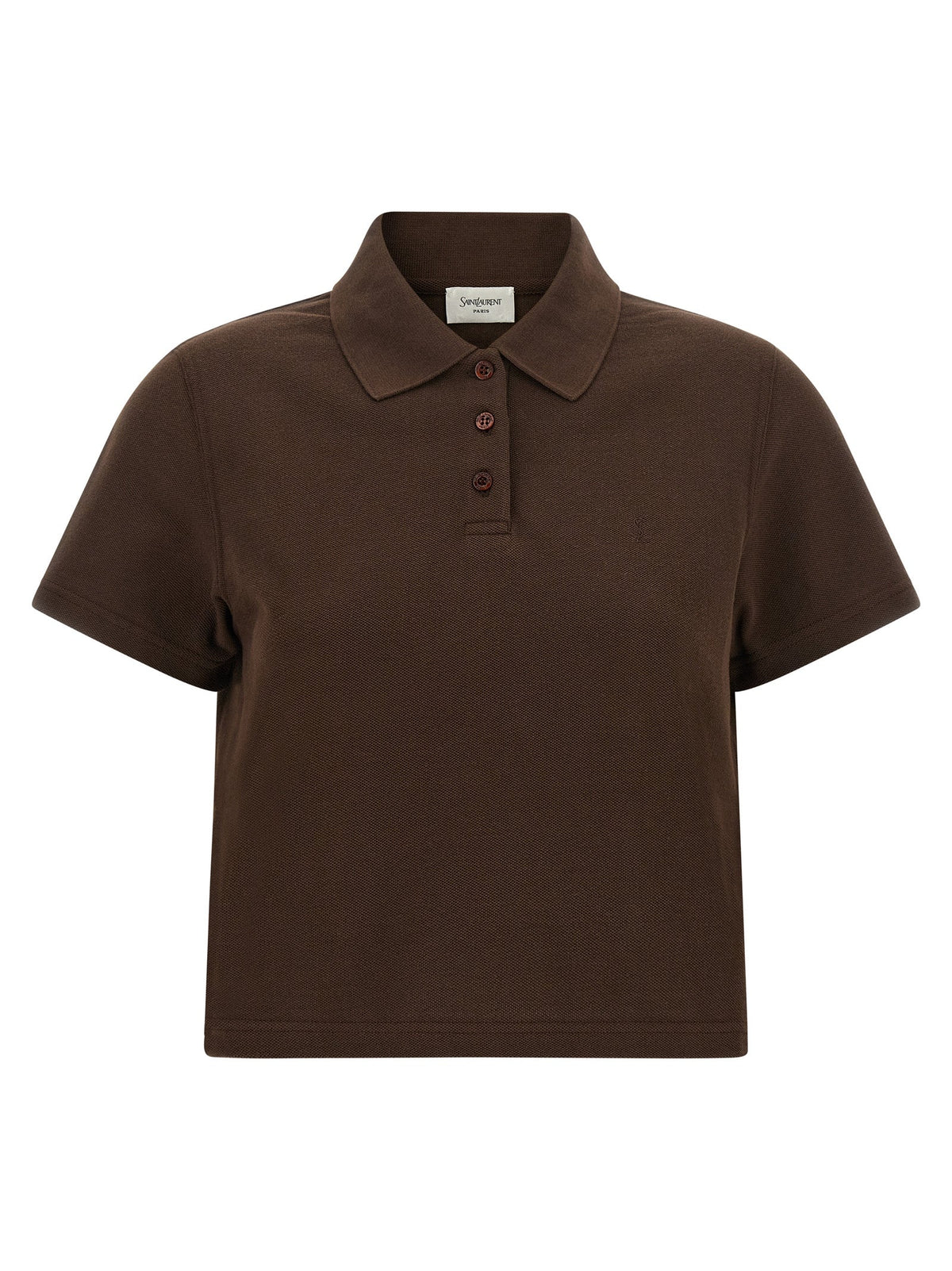 Saint Laurent Brown Cotton Polo Shirt