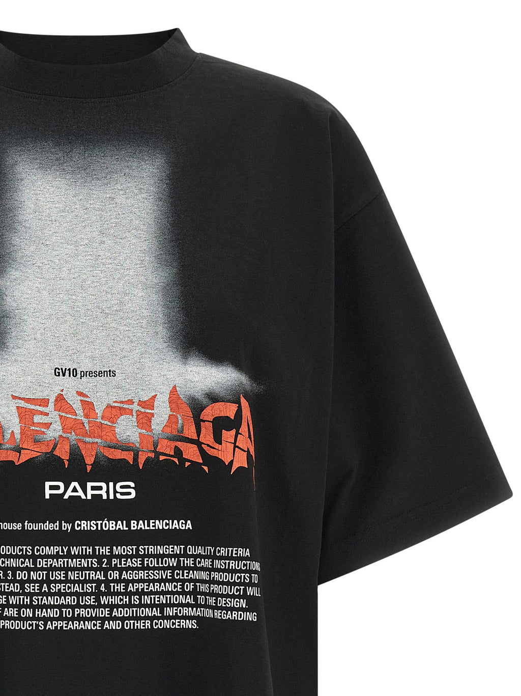 Balenciaga Black Cotton T-Shirt