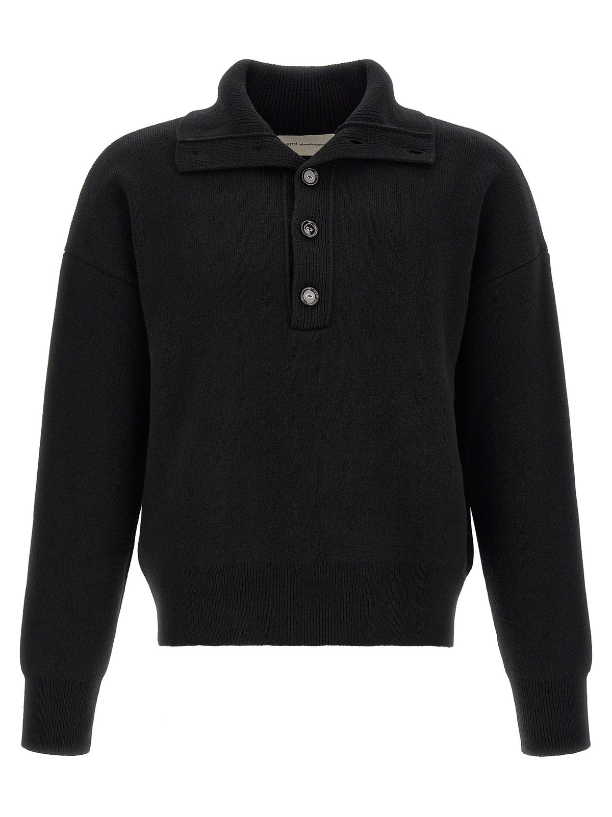 Ami Paris Black Wool Cardigan