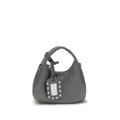 Ganni Gray Recycled Leather Shoulder Bag