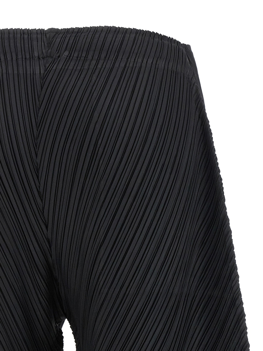 PLEATS PLEASE ISSEY MIYAKE Black Polyester Casual Pants