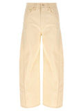 Mother Denim Beige Cotton High-Waisted Jean