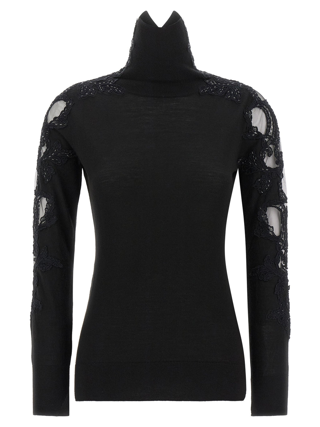 Ermanno Scervino Black Virgin Wool Cardigan
