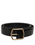 Dolce & Gabbana Black Patent Leather Gold Metal Buckle Belt
