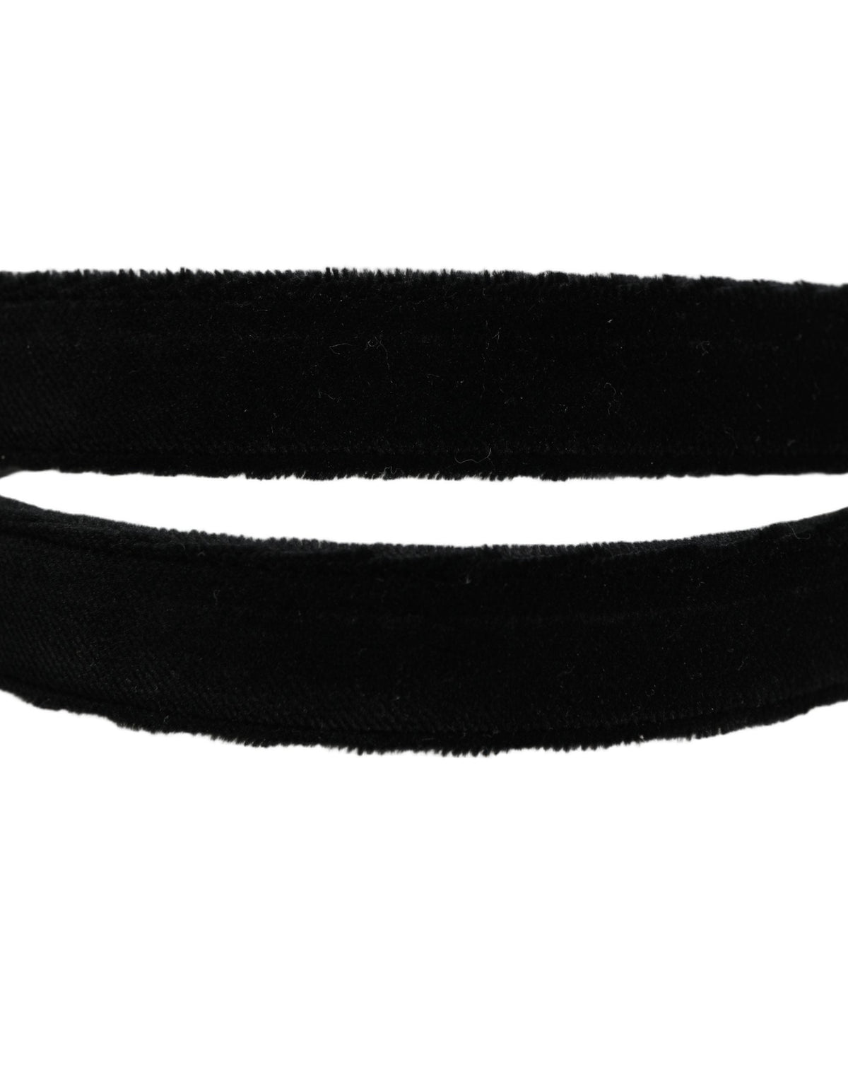 Dolce & Gabbana Black Velvet Silver Tone Metal Buckle Belt