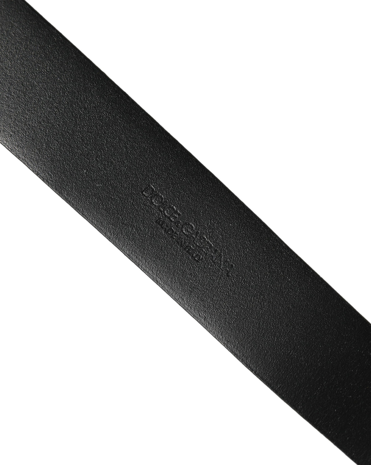 Dolce & Gabbana Black Calf Leather Classic Silver Buckle Belt