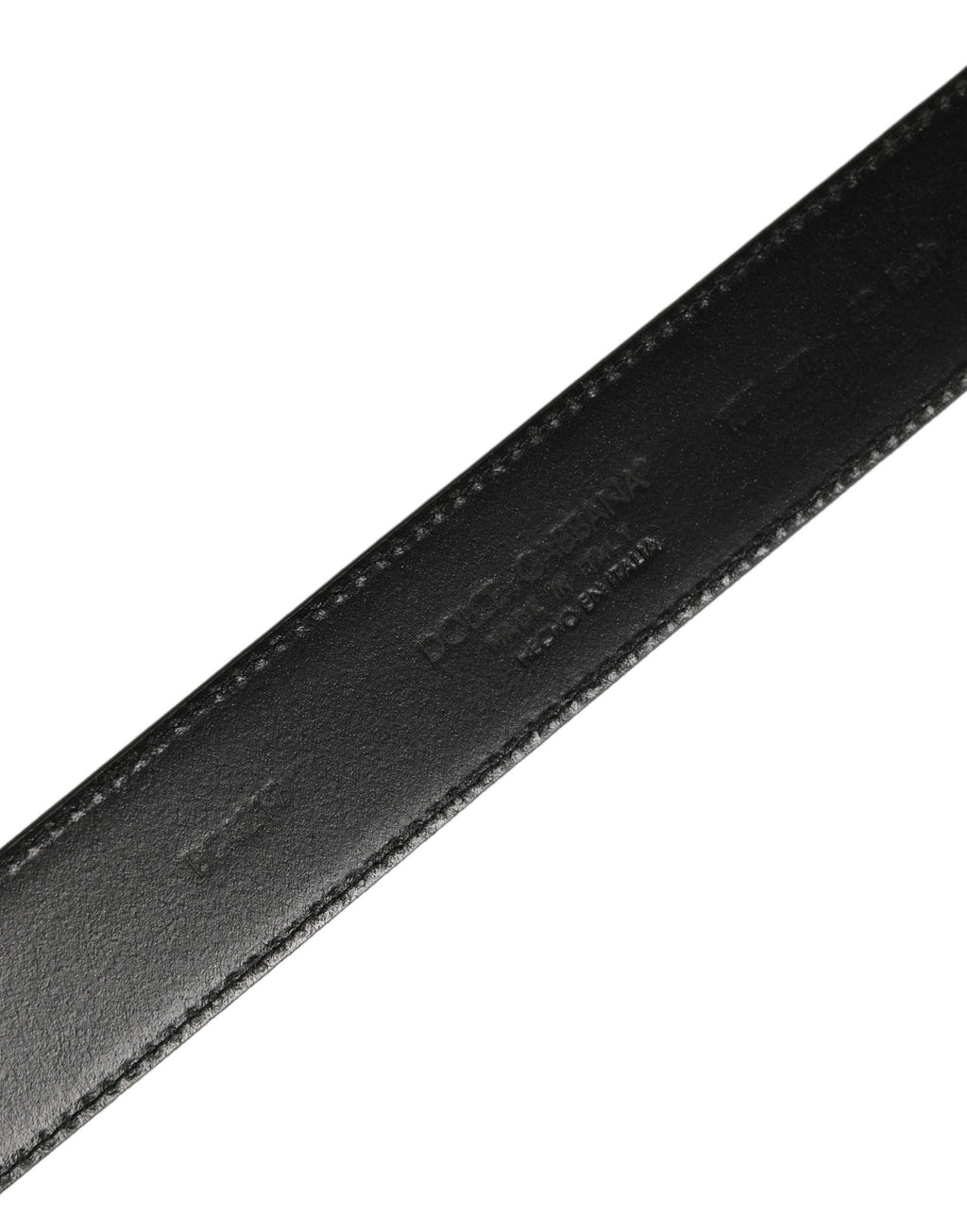 Dolce & Gabbana Black Patent Leather Silver Metal Buckle Belt