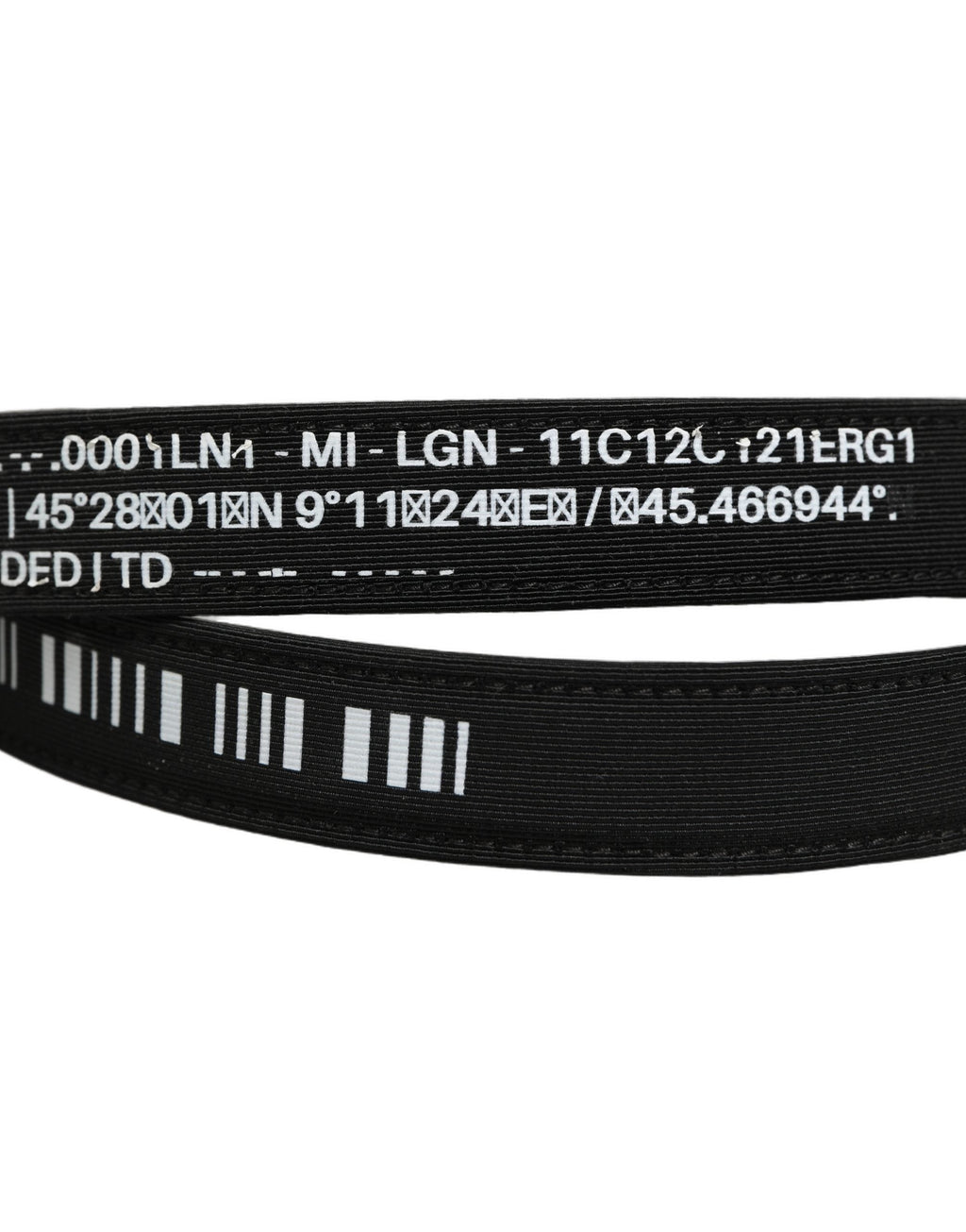 Dolce & Gabbana Black Fabric Leather Barcode Silver Buckle Belt