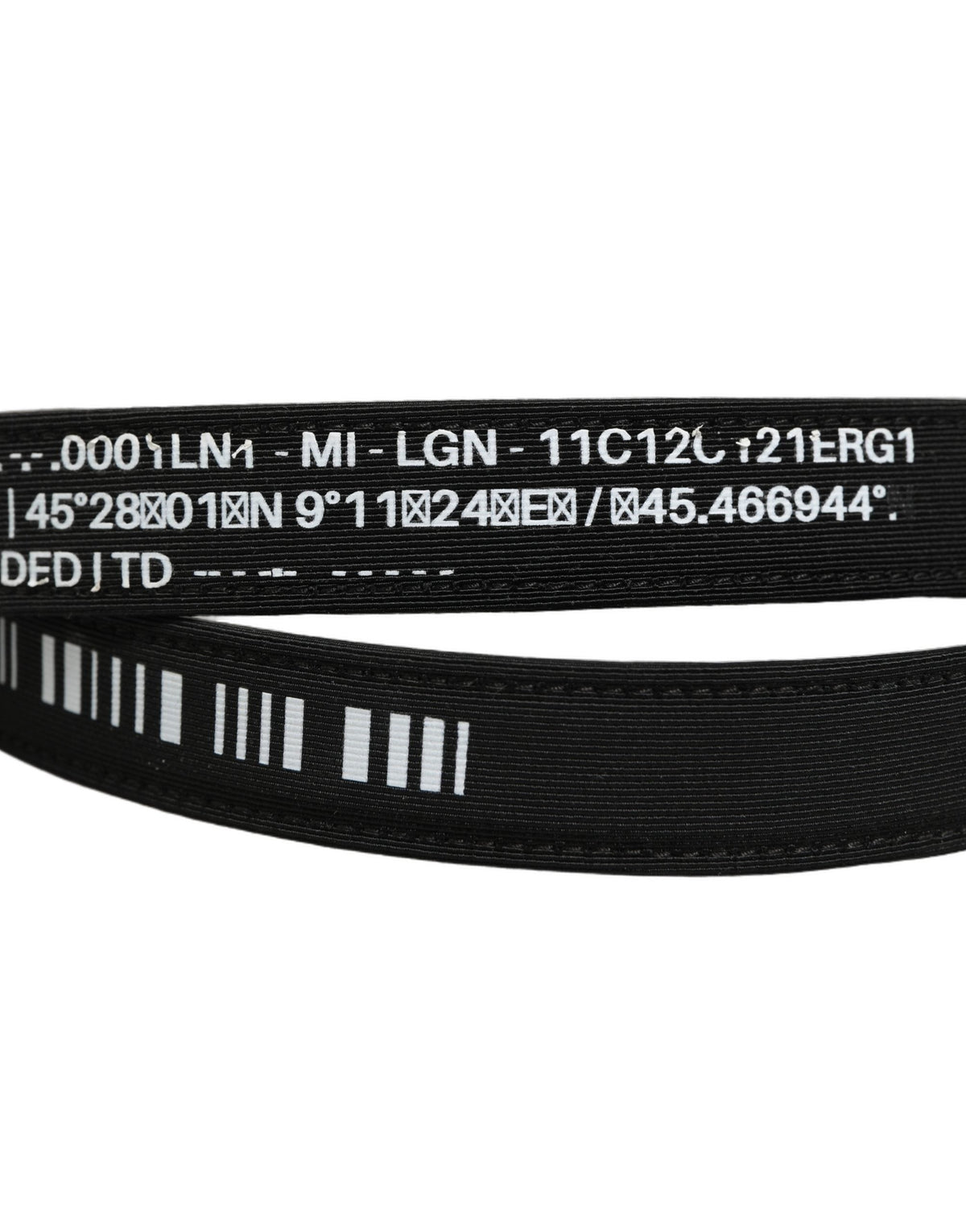 Dolce & Gabbana Black Fabric Leather Barcode Silver Buckle Belt