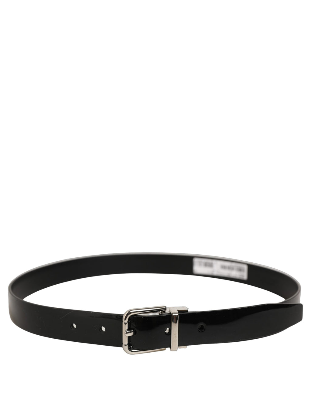 Dolce & Gabbana Black Classic Leather Silver Tone Buckle Belt