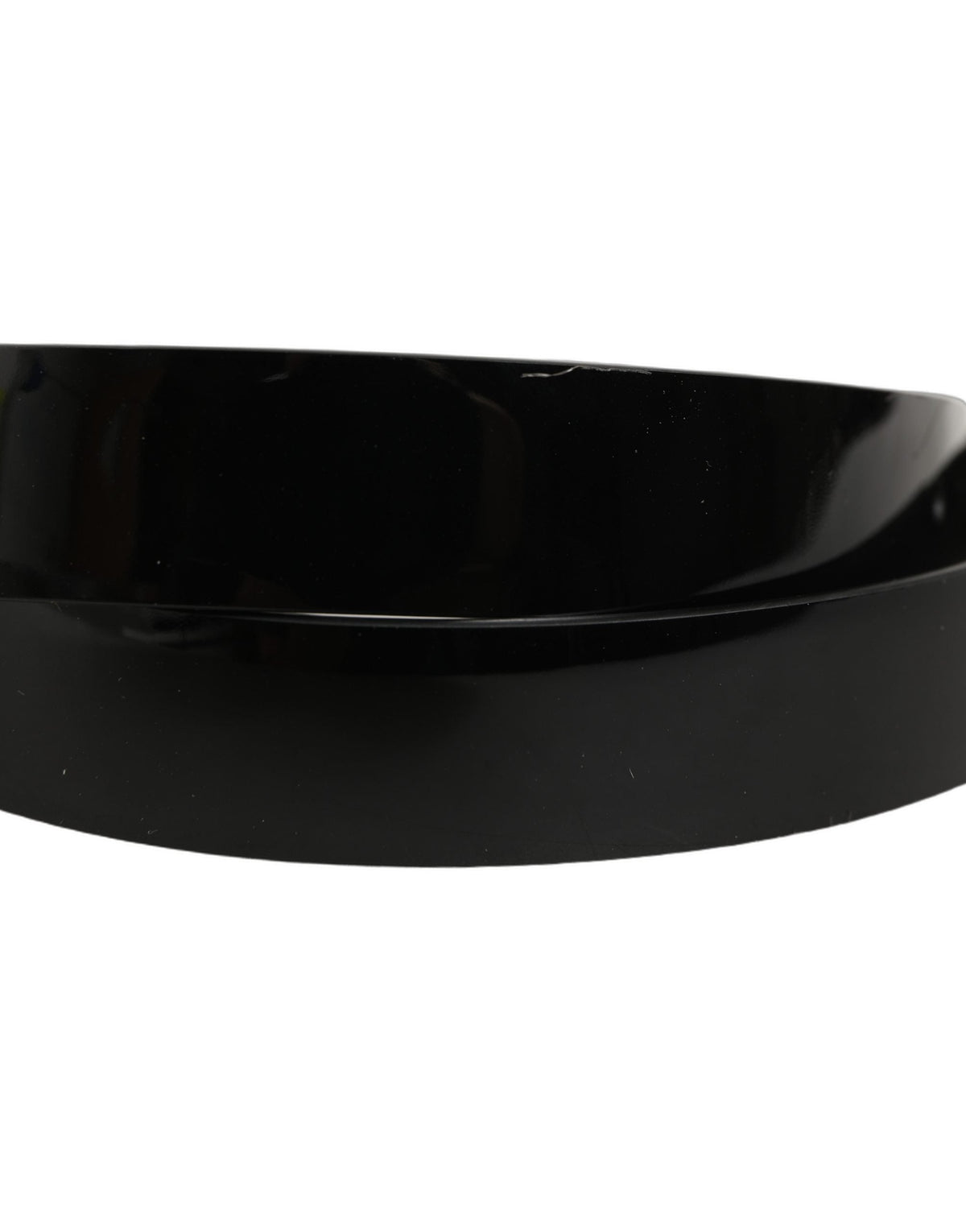 Dolce & Gabbana Black Classic Leather Silver Tone Buckle Belt