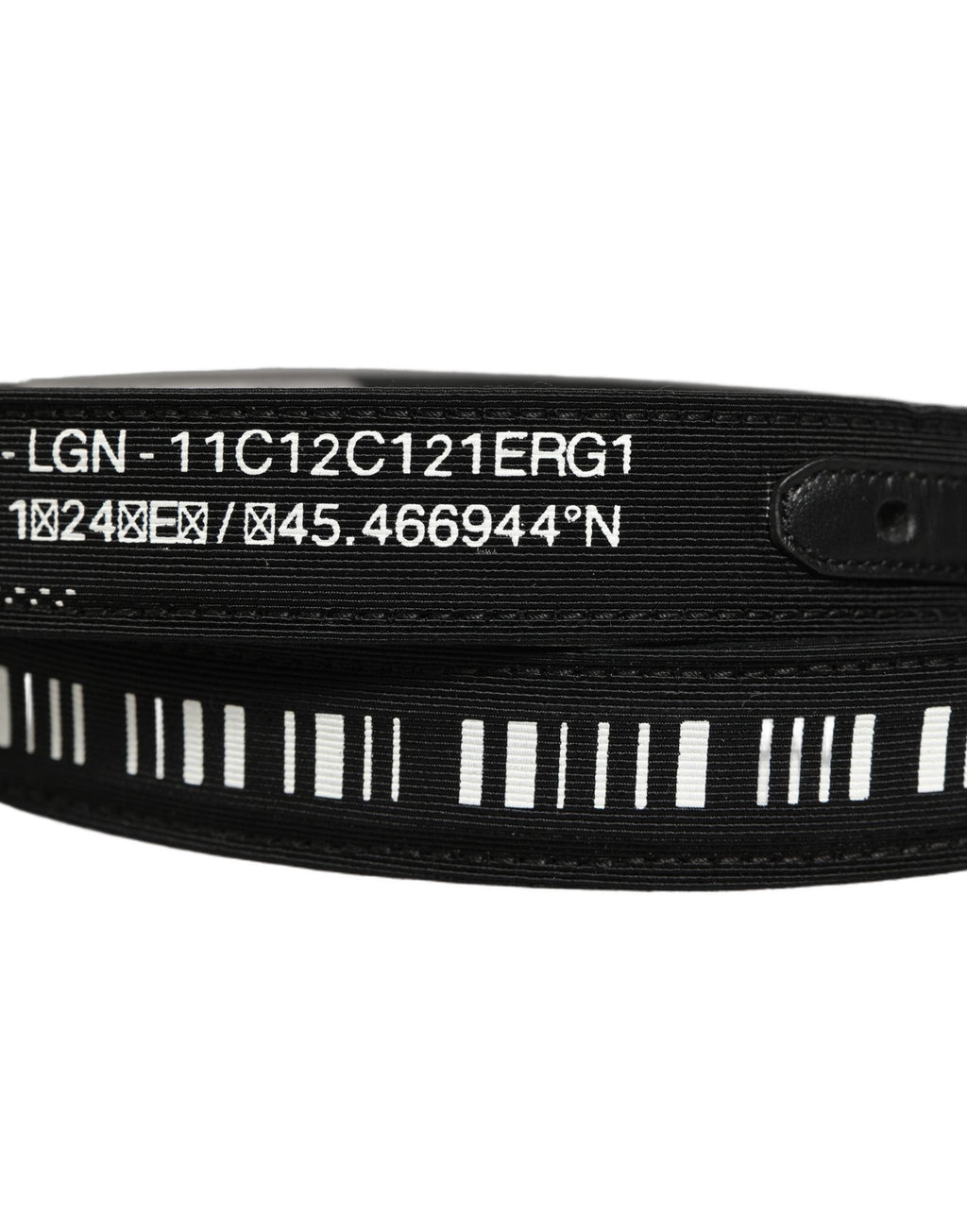 Dolce & Gabbana Black Fabric Leather Barcode Silver Buckle Belt