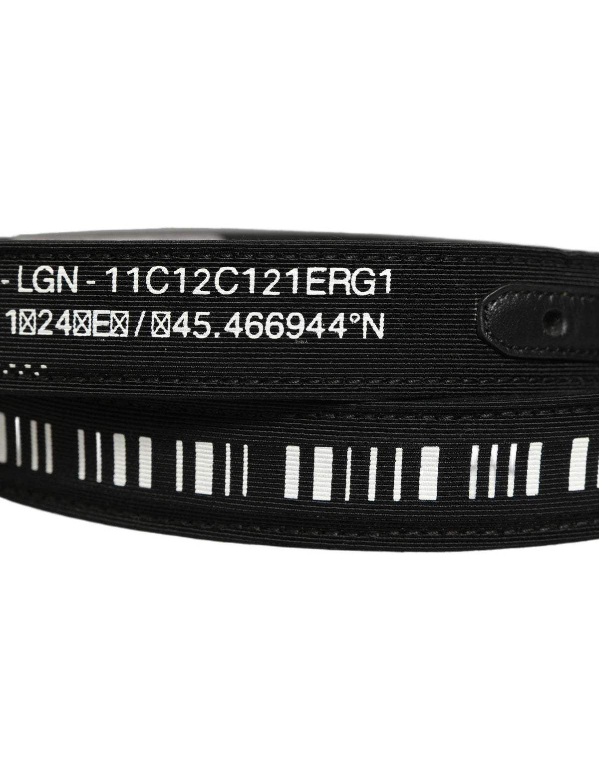 Dolce & Gabbana Black Fabric Leather Barcode Silver Buckle Belt