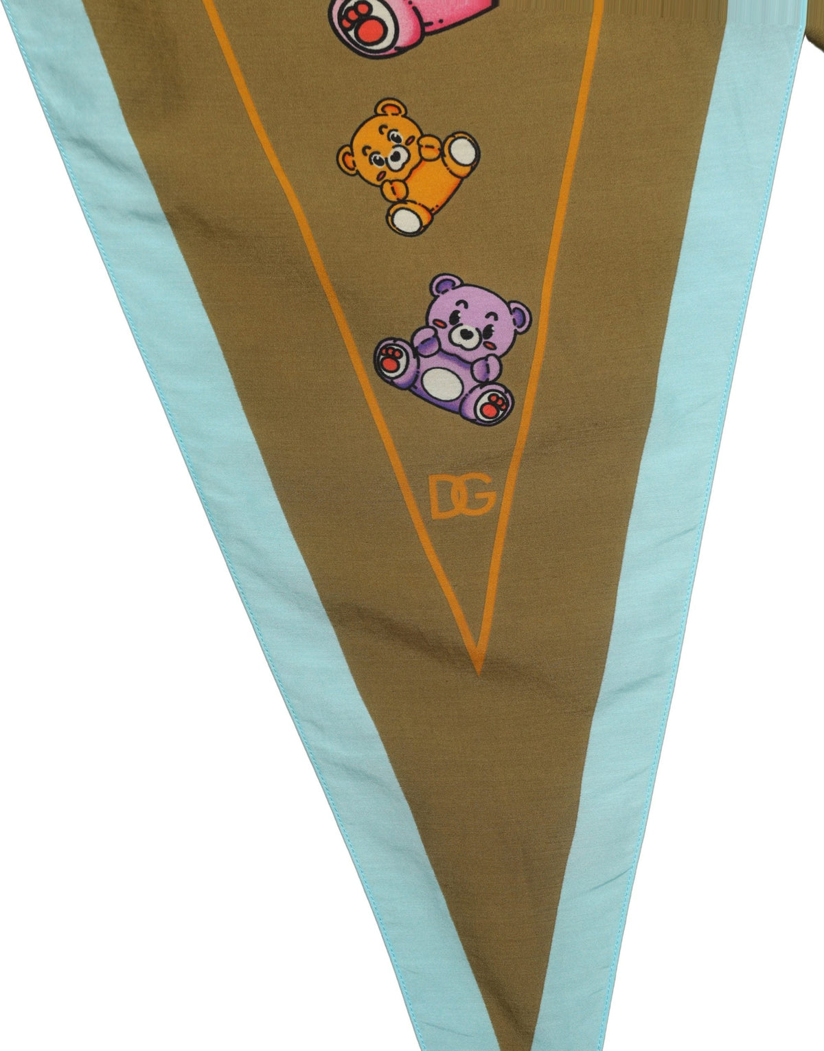 Dolce & Gabbana Men Brown Teddy Bear Cotton Lace Stole Scarf