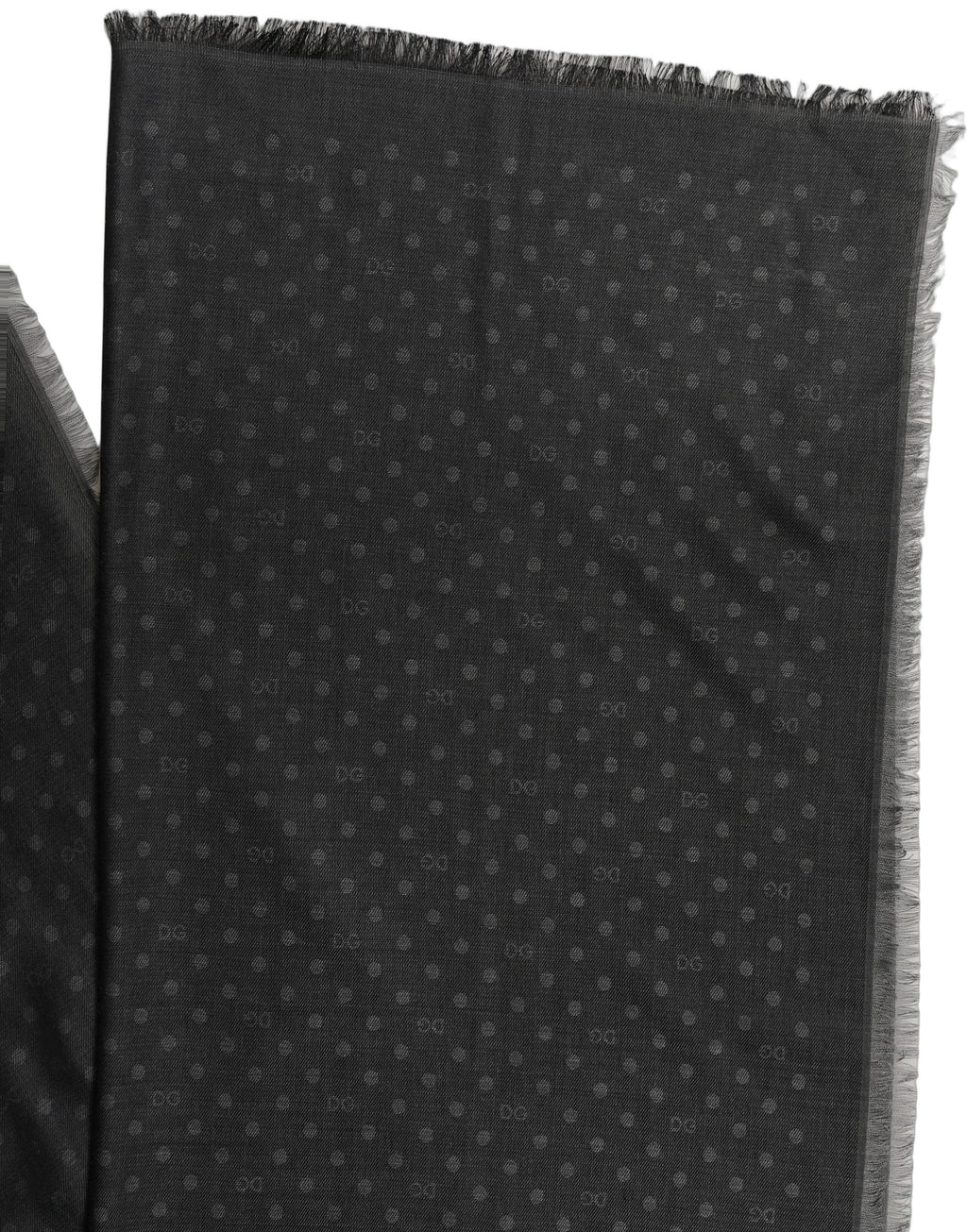 Dolce & Gabbana Men Black Viscose Polka Dot Fringe Shawl Lace Stole