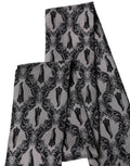 Dolce & Gabbana Gray Baroque Silk Fringed Skinny Foulard Scarf