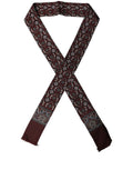 Dolce & Gabbana Burgundy Skinny Twilly Fringed Foulard Scarf